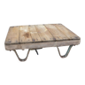 Wood and metal industrial coffee table