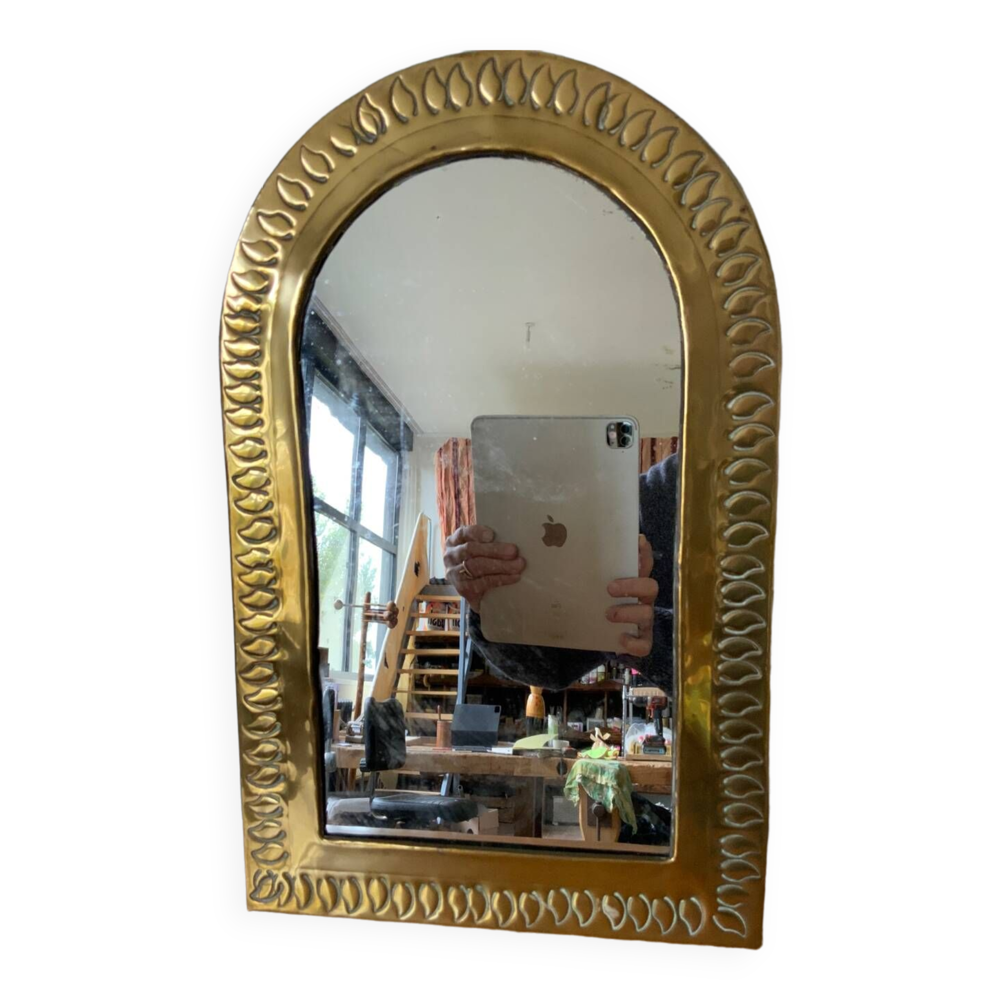 Miroir laiton Selency x Monoprix Croisé Laroche
