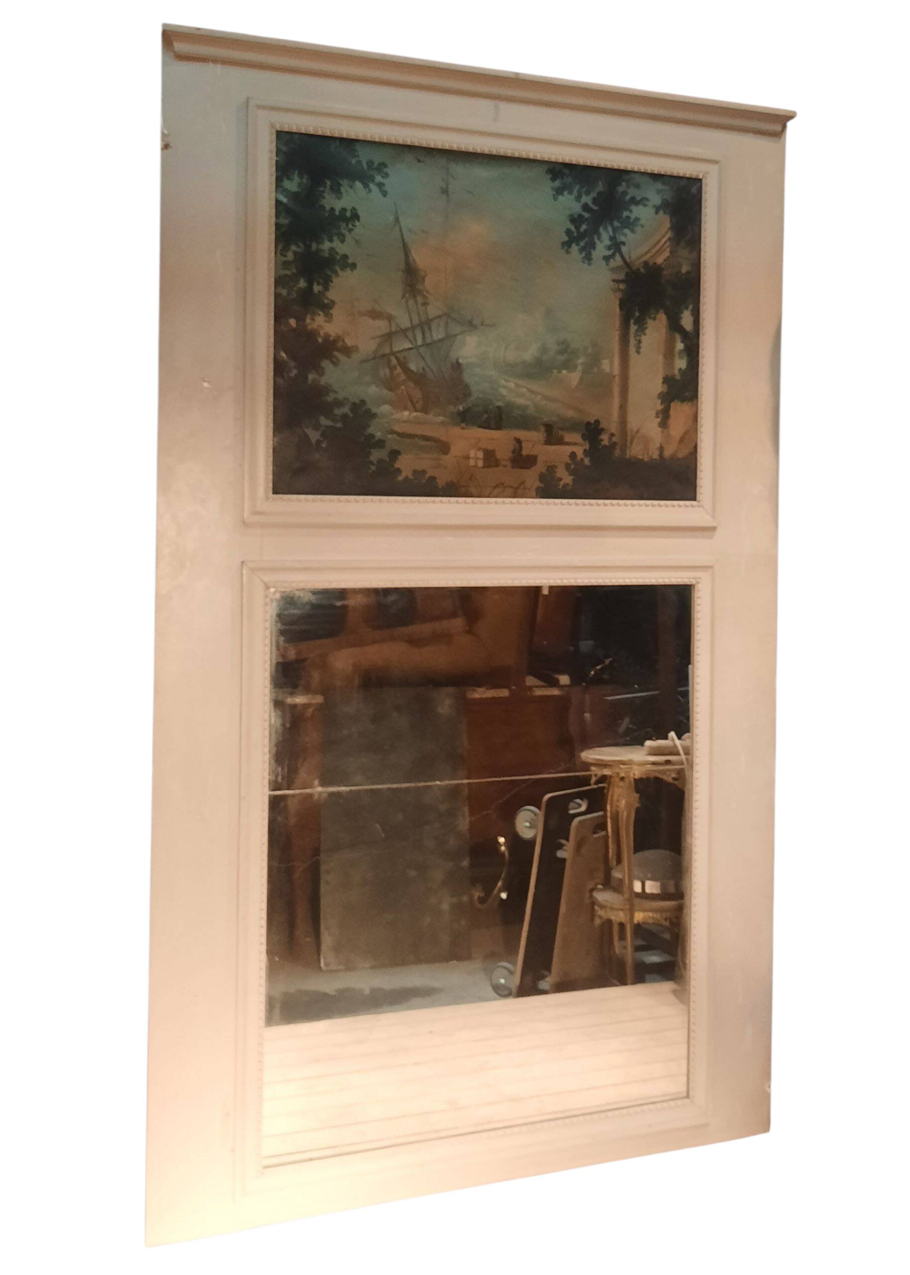 Large trumeau of woodwork mirror