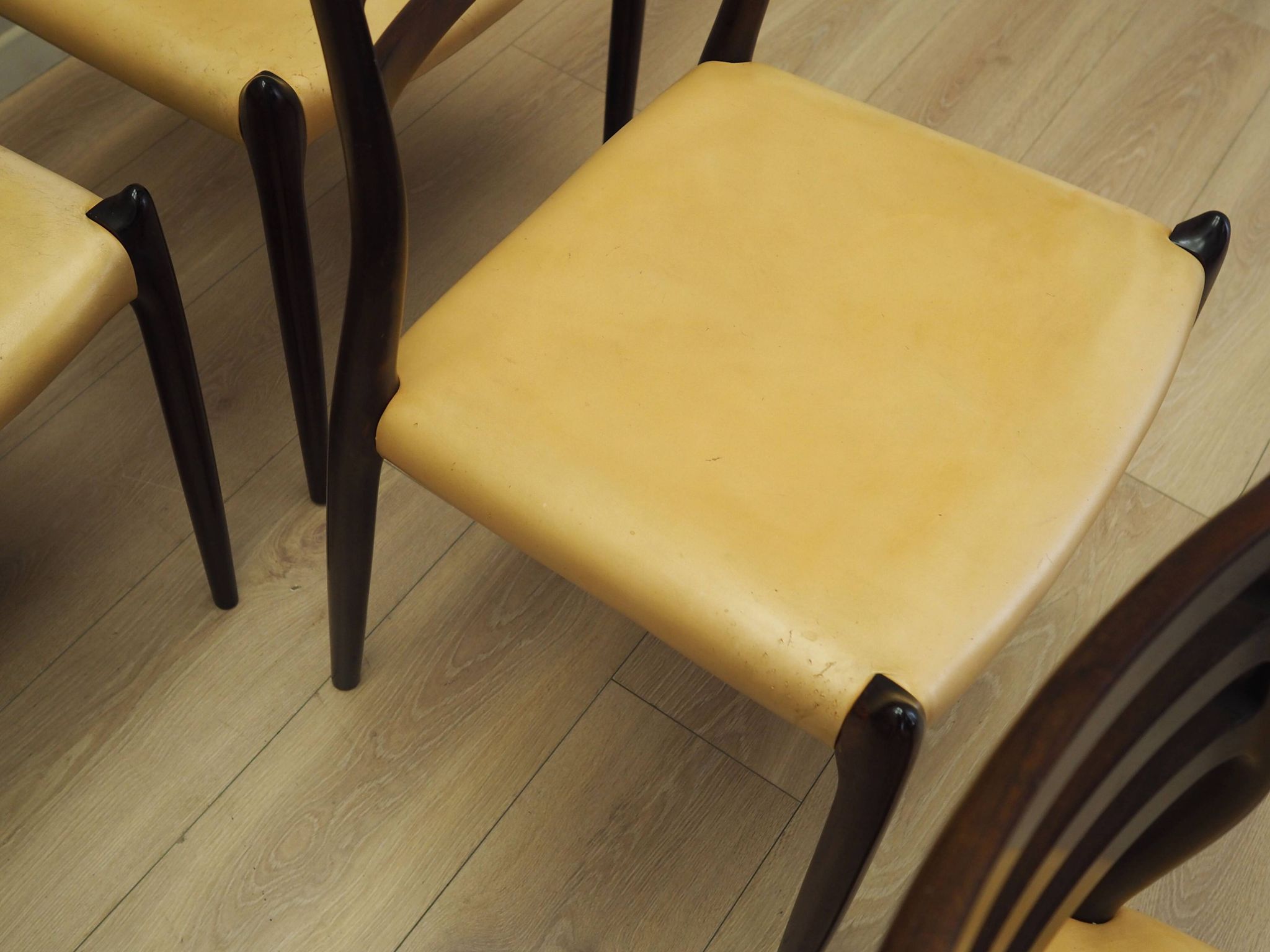Set of six mahogany chairs, Danish design, 1960s, designer: Niels Otto Møll