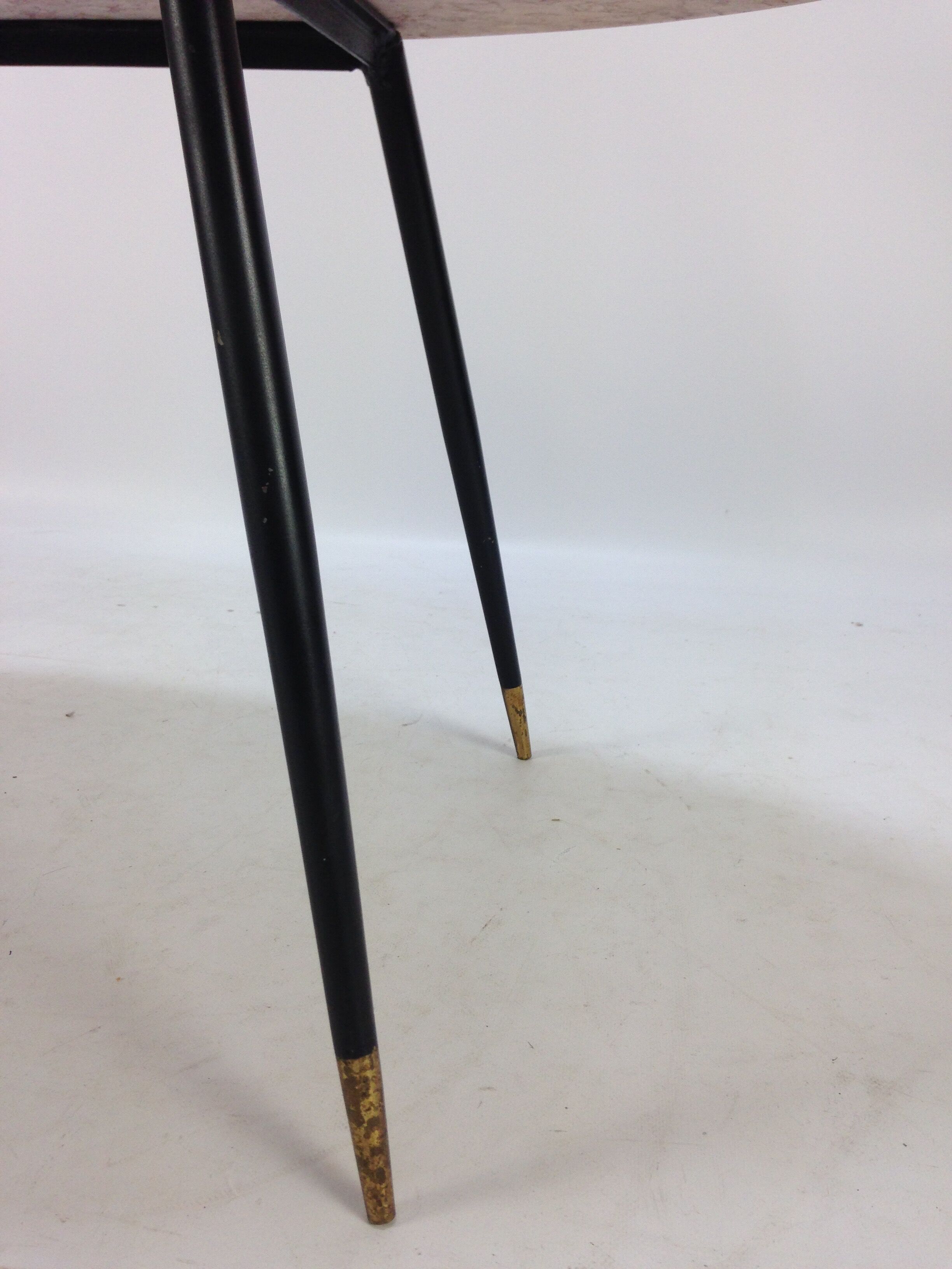 Italian Midcentury Coffee Table with Marble Top and Brass Feet, 1950s