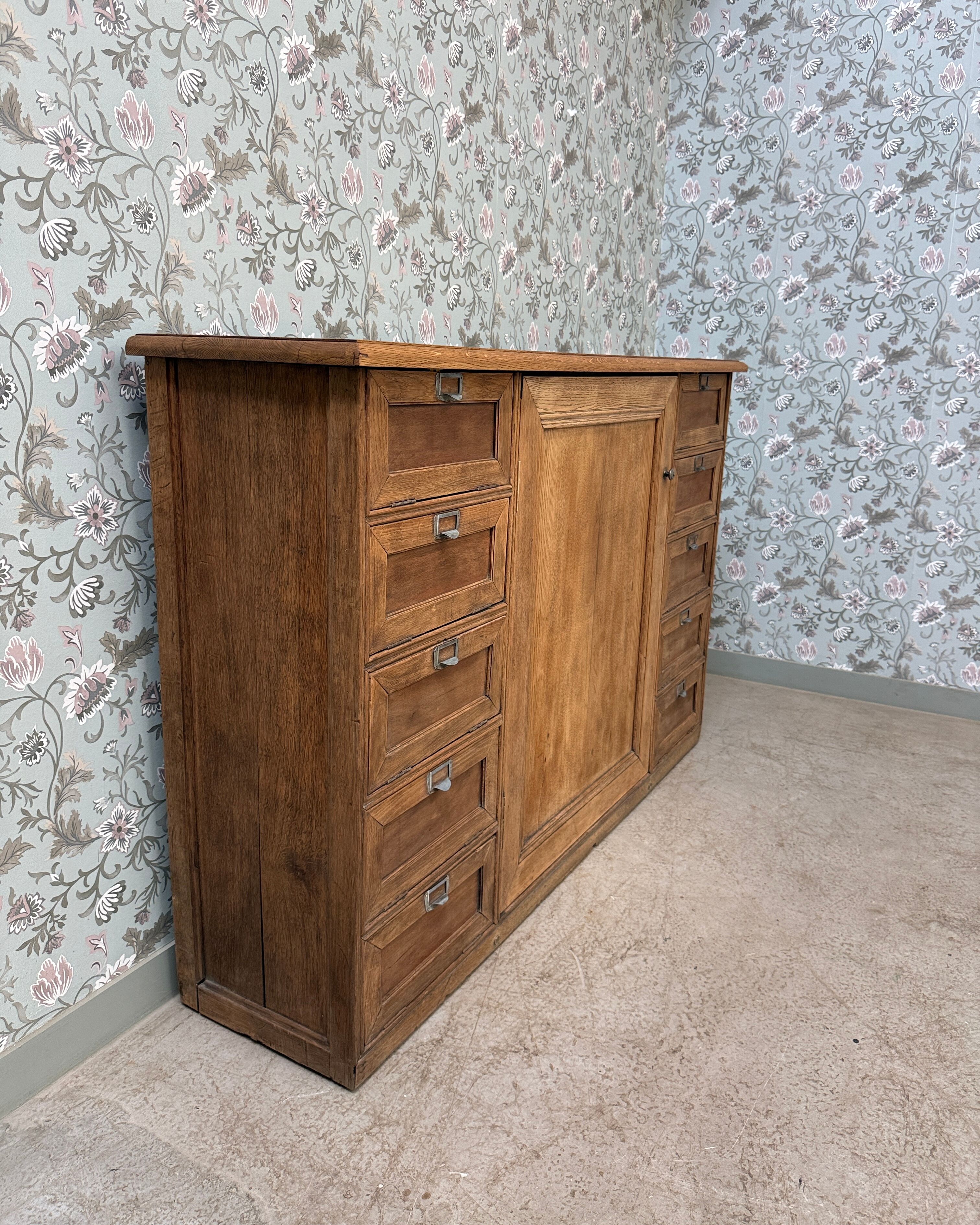 Renovated oak notary's office furniture.