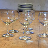 Six old balloon glasses