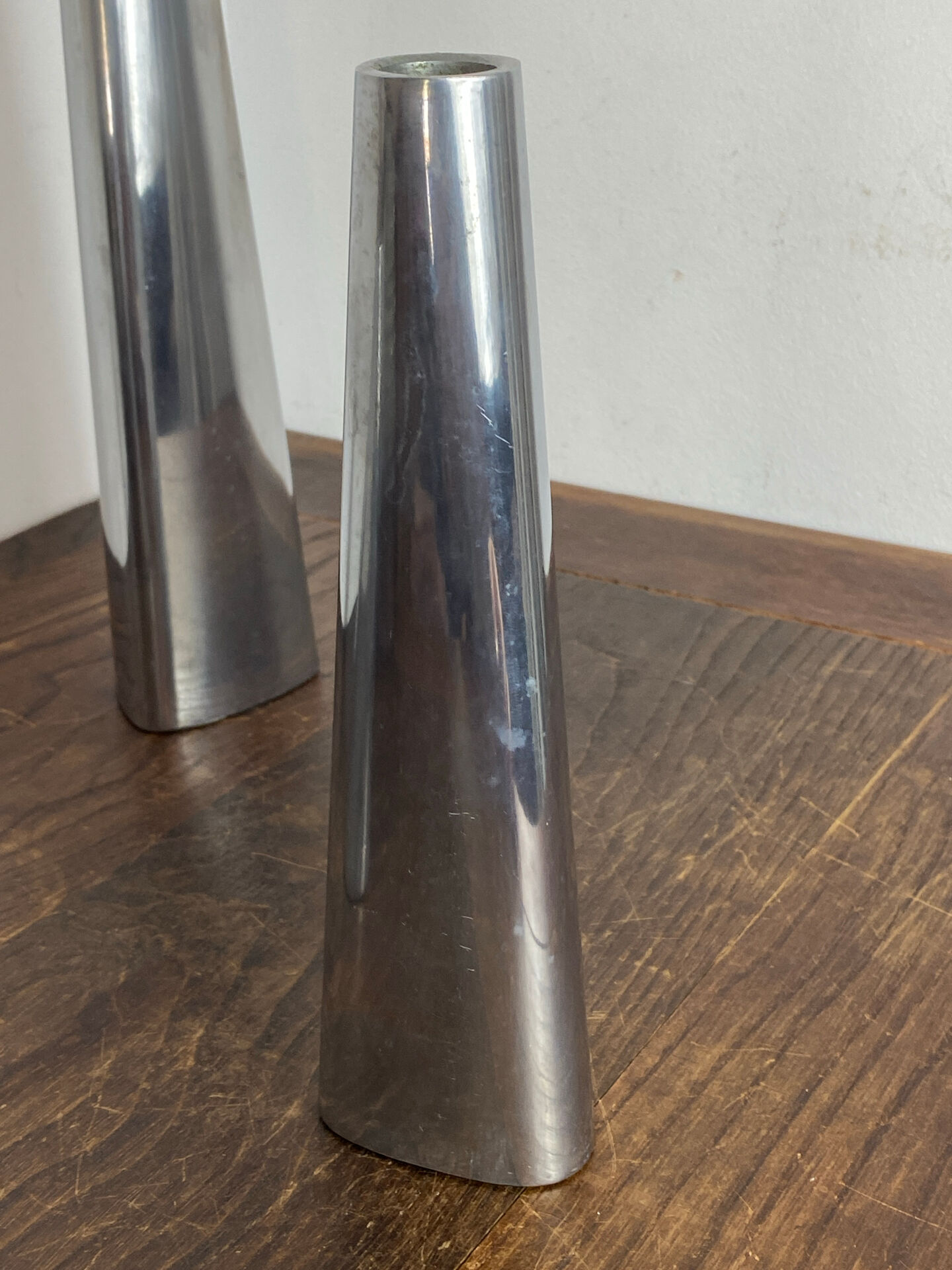 Polished aluminium candle holders, Ehlen Johansson