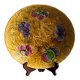 Round barbotine dish with fruit decoration Sarreguemines