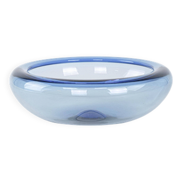Blue glass bowl, Danish design, 1960s, manufactured by Holmegaard