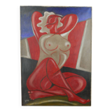 Tableau "Nude Cubist" HST signed Gleyse