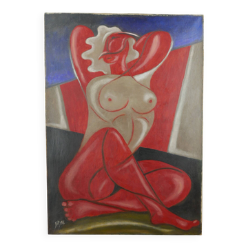 Tableau "Nude Cubist" HST signed Gleyse