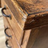 Minister's desk in solid oak with marquetry 1930s