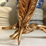 Sculpture en bronze doré par Yves Lohé - plume