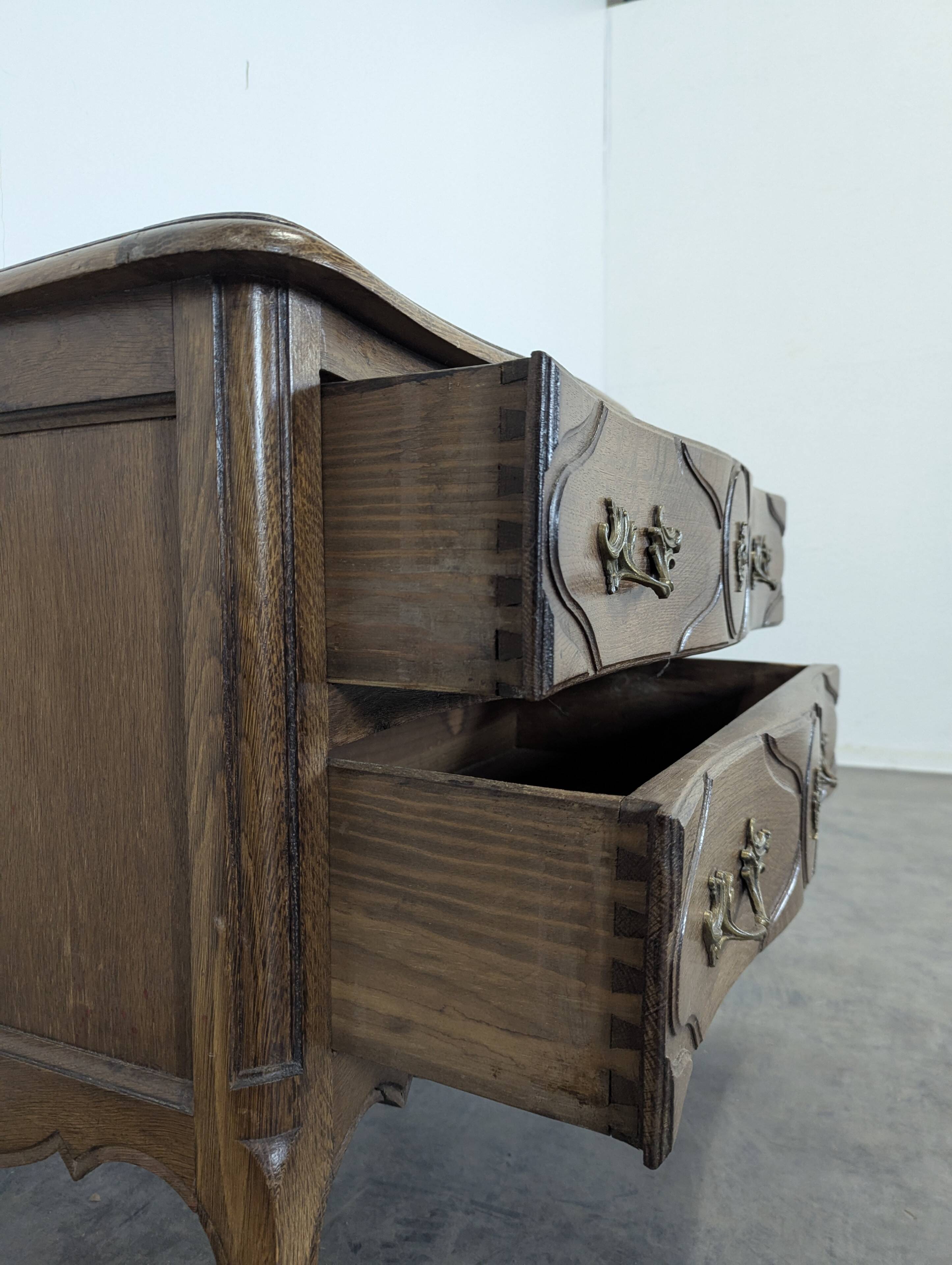 Louis XV style neo-rustic curved chest of drawers