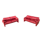 Set of 2 maralunga 2-seater sofas by Vico Magistretti for Cassina