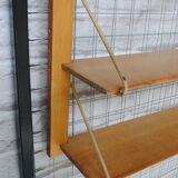 Wooden and metal wall shelf