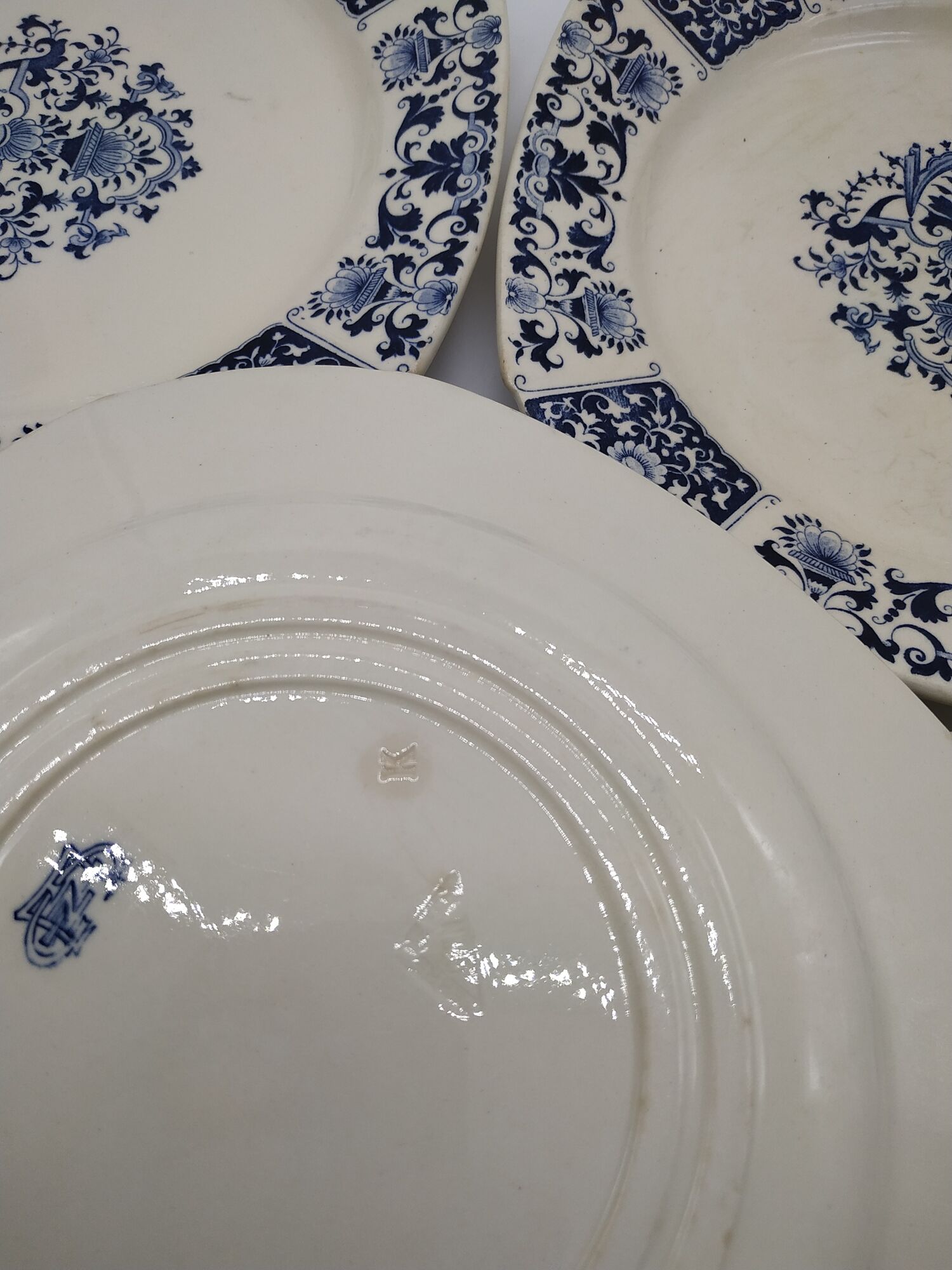 Set of 5 flat plates ibis model of the manufacture of Gien