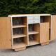 Renovated vintage buffet in Mado style – Celadon Libéron and natural wood – 13