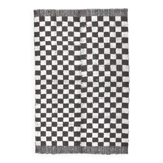 Tapis en laine fait main à carreaux 4x7 137x214 cm SK 241436