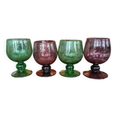Set of 4 antique Biot stemmed glasses