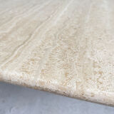 Teardrop travertine coffee table