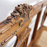 Banc de style néoclassique sculpté de lyres sur le dossier - 20e siècle