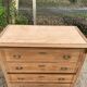 Commode style empire rénovée en chêne brut 4 tiroirs