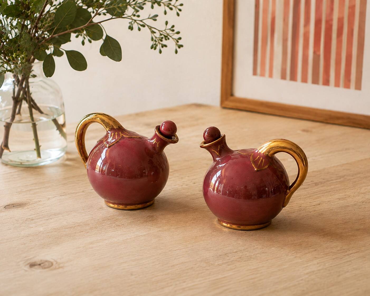 Two small pouring bottles Röd Rubin