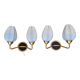 Paire d'appliques doubles, tulipes, édition Arlus, Paris, circa années 50