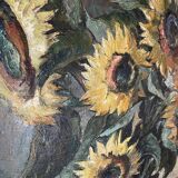 "Sunflowers" Oil on canvas signed