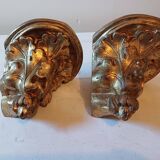 Pair of Gilded Resin Wall Mounted Stools