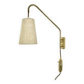 Minimalist Adjustable Swing Arm counterweight Brass Wall Light, Germany 1950