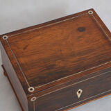 Victorian rosewood jewellery box with tray