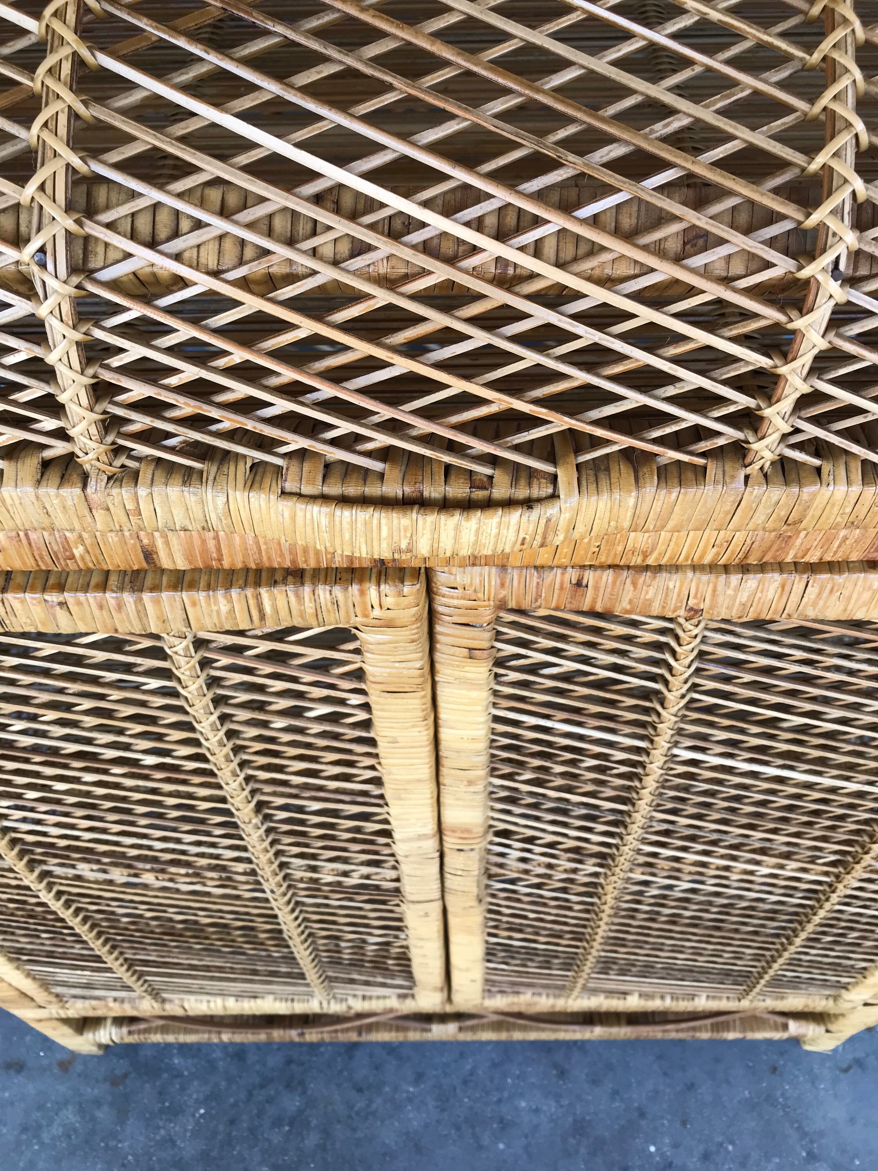 Vintage rattan bookcase