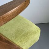 Vintage Mid-Century Modern Armchair: Lime Green Fabric and Beech Wood Frame