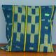 Housse de coussin en tissu baoulé jaune