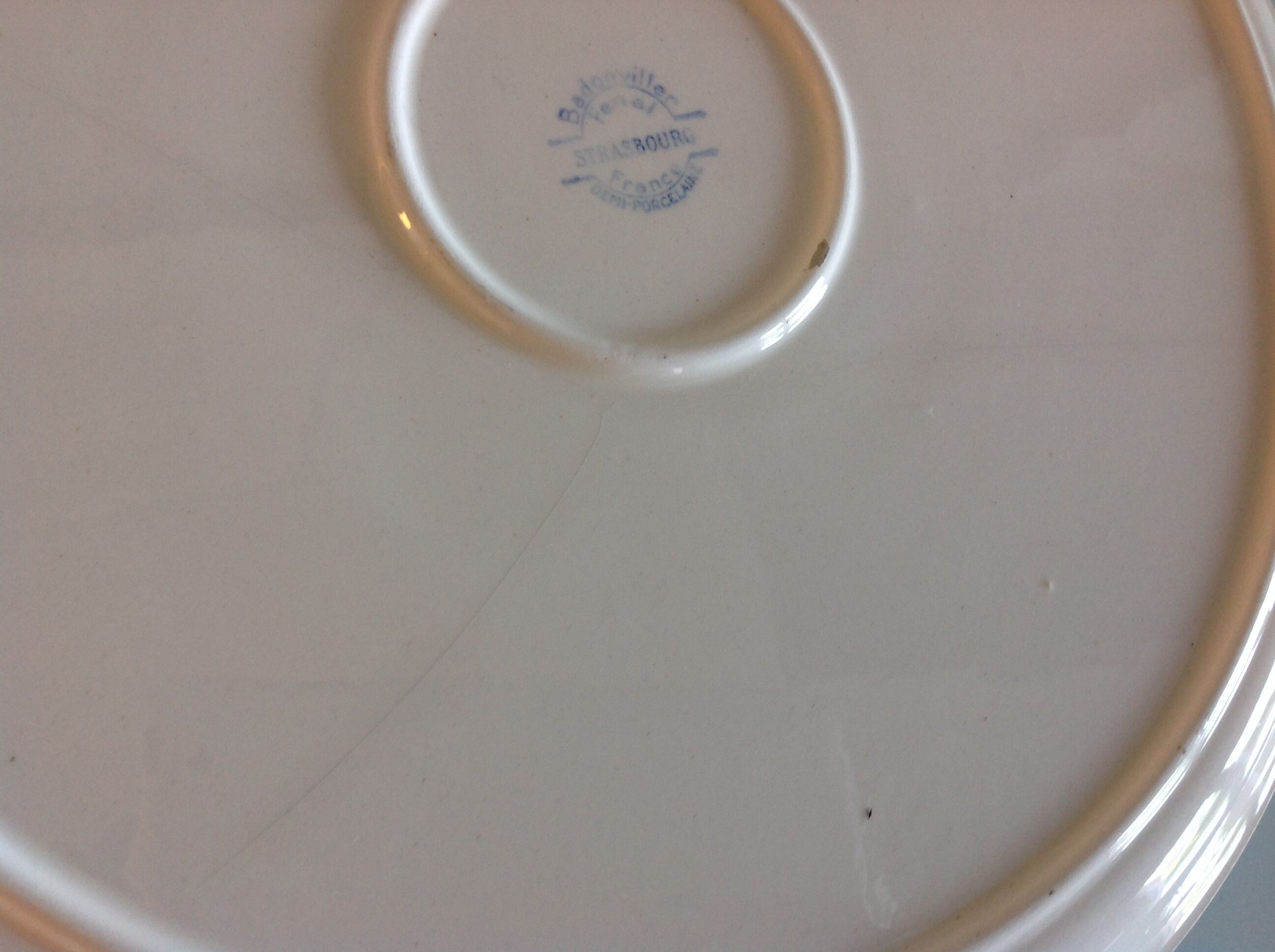 Pie dish décor Strasbourg faienceries of Badonvillers 50/60