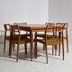 Ensemble de salle à manger en teck par Niels O. Møller pour JL Møbelfabrik, ensemble de 7, années 1960 (MK10285)
