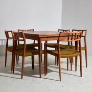 Teak Dining Set by Niels O. Møller for J.L. Møbelfabrik, set of 7, 1960s (MK10285)