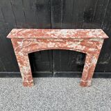 Louis XIV style fireplace in red marble from Languedoc around 1880