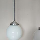 Pair suspensions ball opaline art deco