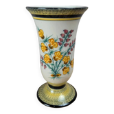 Antique Henriot Quimper vase with Breton floral decoration.