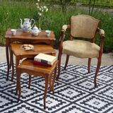 Solid walnut nesting table