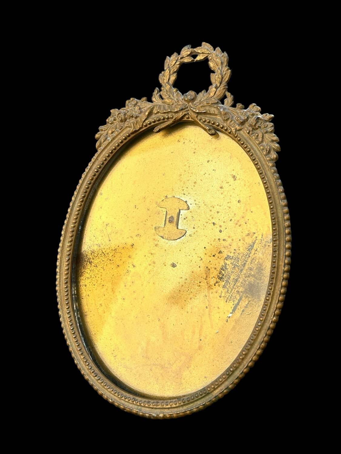 old photo frame, to stand, brass medallion, Louis XVI style, classic chic