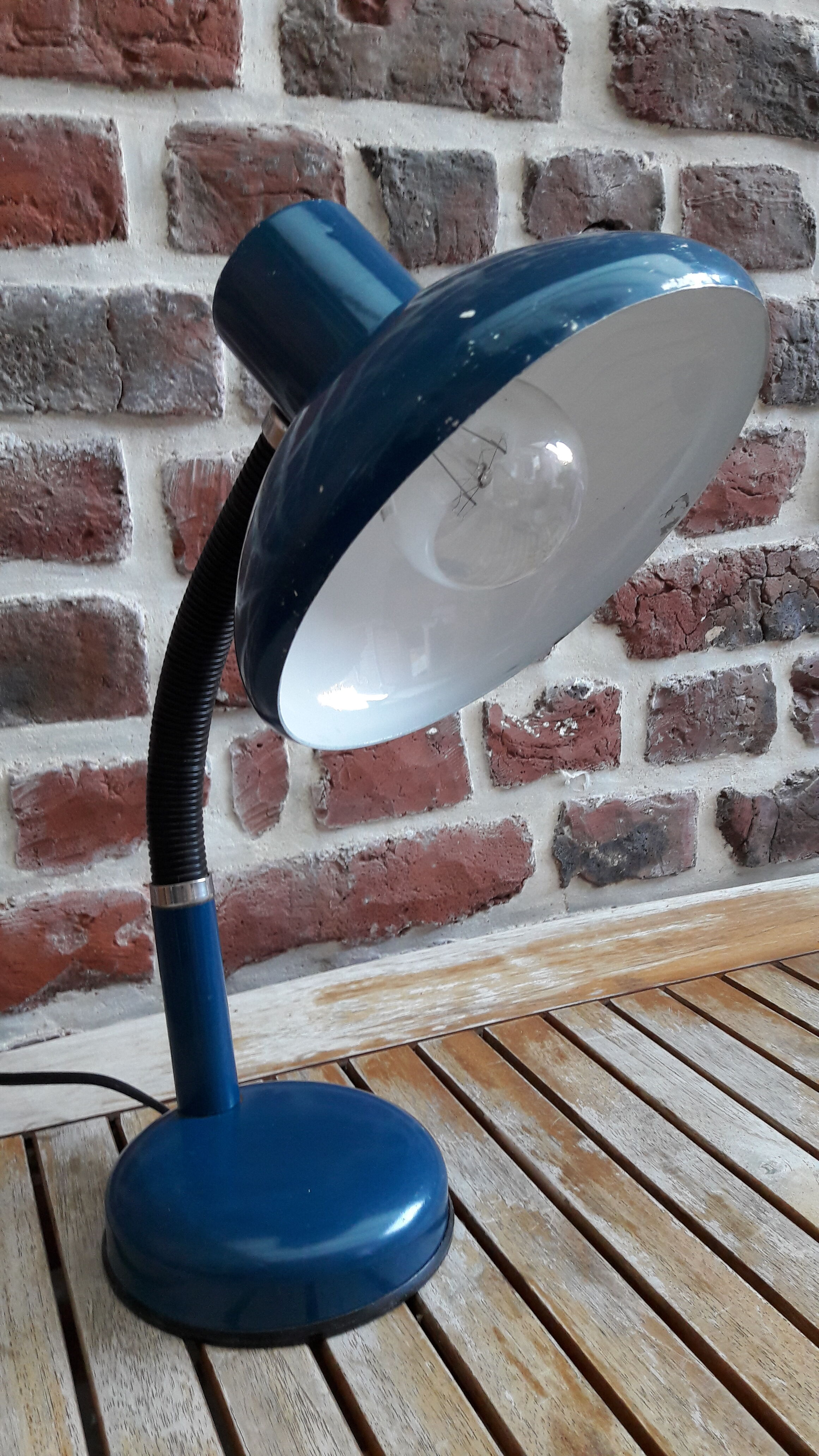 70's blue NARVA VEB desk lamp
