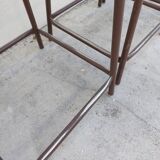 Series of 6 old workshop iron stools 1980