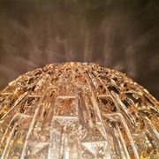 Large wooden table lamp with Glass lampshade