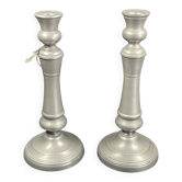 Pair of candlesticks in sitoleux tin 94% - h 27 cm