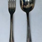 Set of twelve silver metal cutlery (24 pieces)