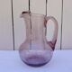 Blown glass pitcher with bubbles, Biot glassware style, vintage.
