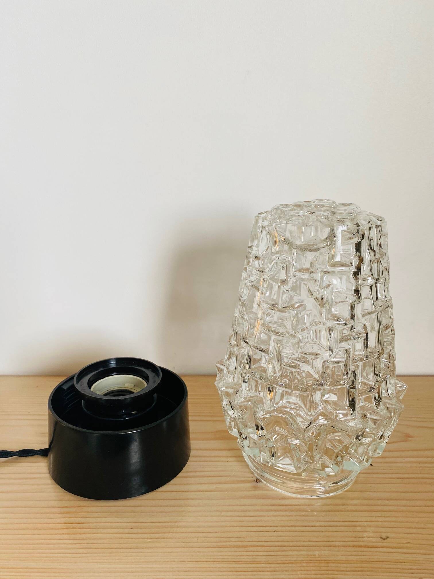 Vintage glass bedside lamp
