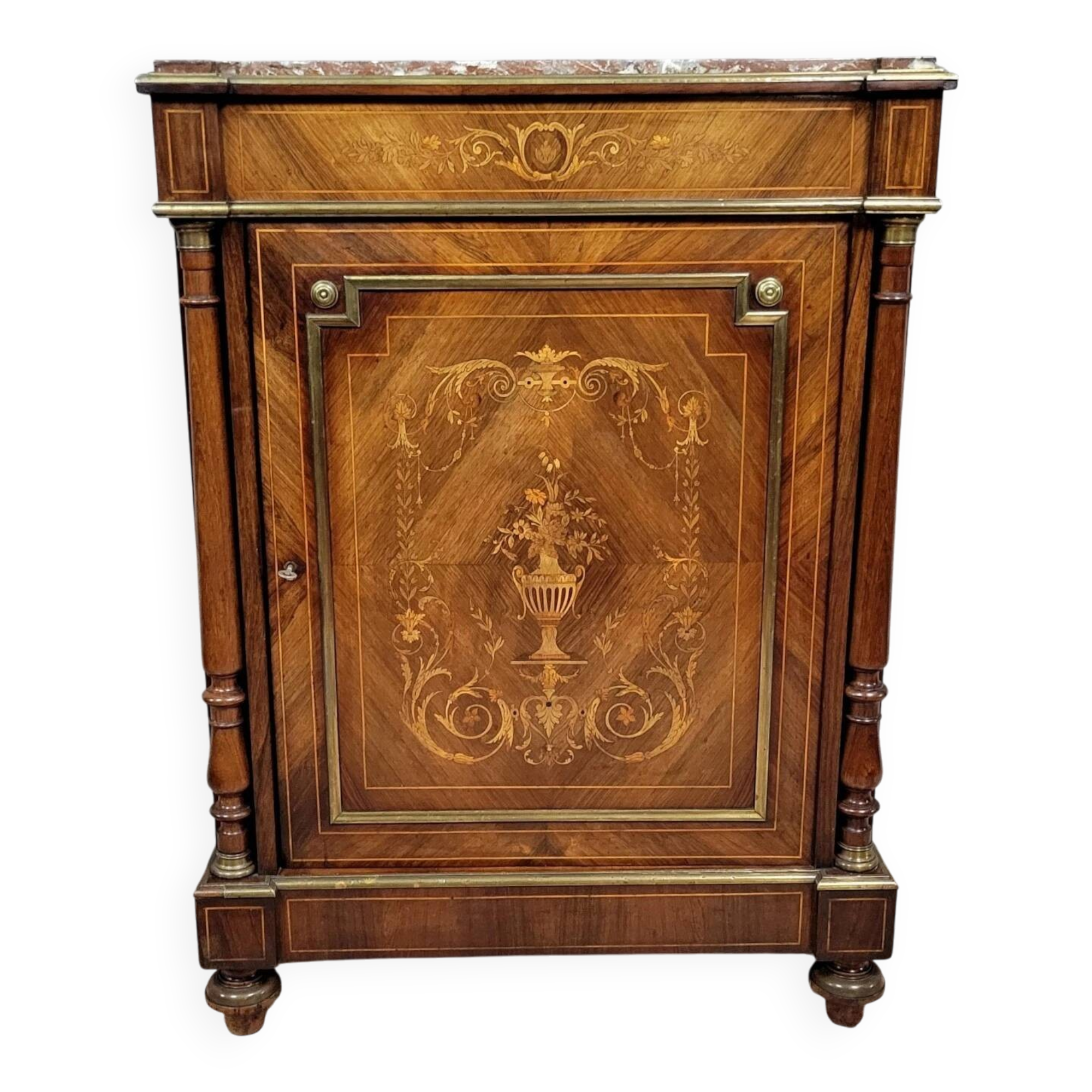 Buffet "Boulle" époque Napoléon III en marquèterie et joncs de cuivre