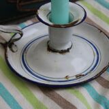 Old enamel candle holder